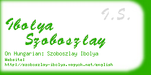 ibolya szoboszlay business card